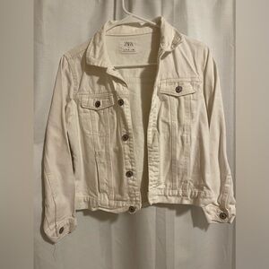 Zara Kids White Denim Jacket